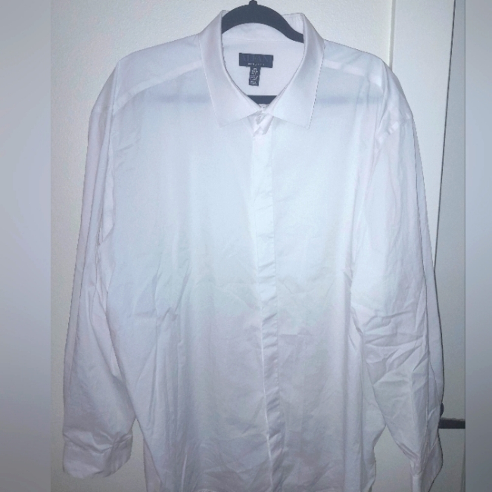 Alfani Regular Fit White Dress Shirt XXL 18-18½ 36-37 Long Sleeve Men's